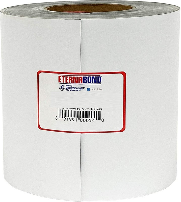 Eternabond Roof Repair Tape, For Use On EPDM/TPO/Hypalon/Aluminum/Steel/Wood/Fiberglass Roof, 6 in Width x 25 ft Roll, White - 15061196