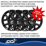 Coast2Coast Wheel Skin, 17 in, 5 V Spokes, Gloss Black, Set Of 4 - IWCIMP443BLK