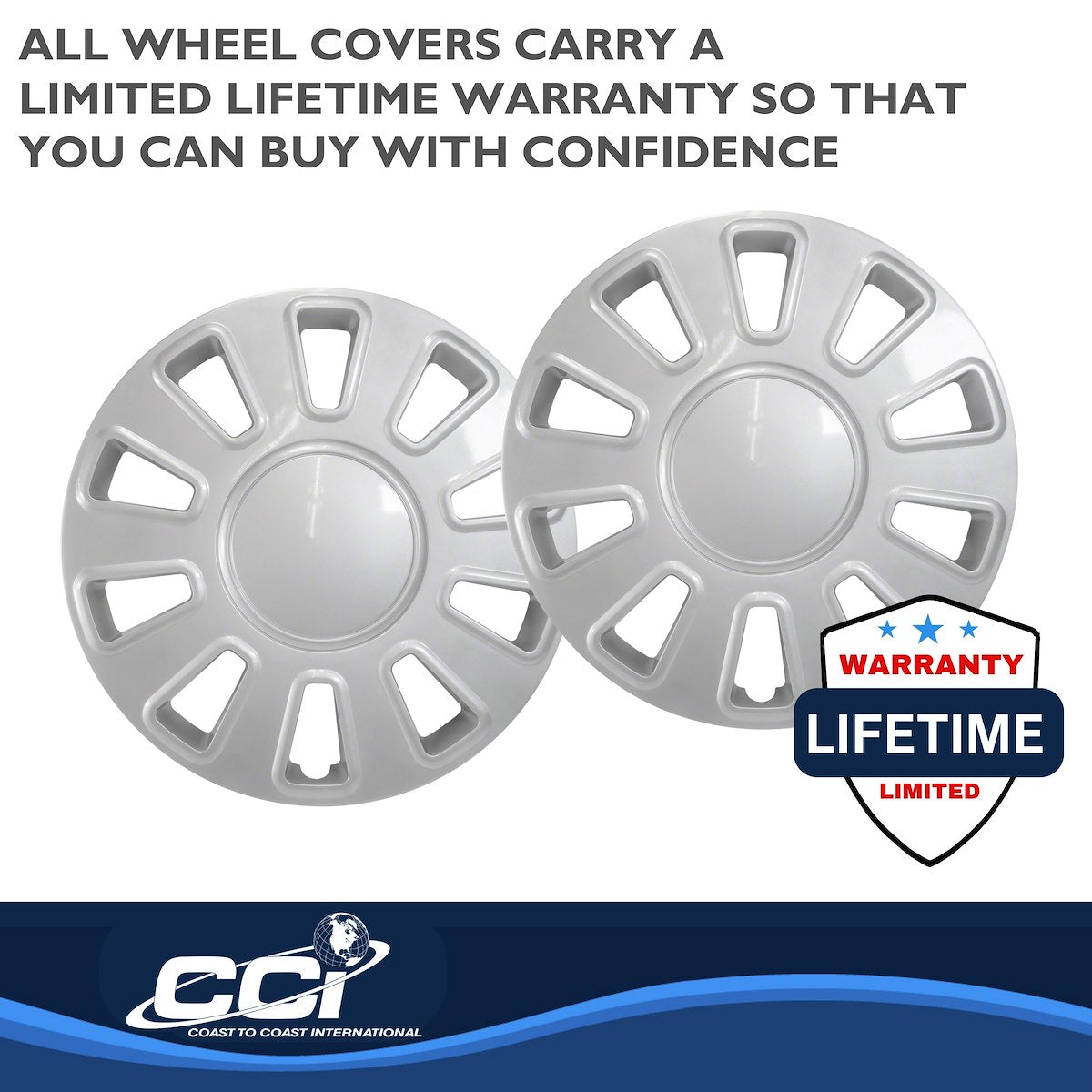 Coast2Coast Wheel Cover, 17 in, 10 Spoke, Set Of 4 - IWC43317S