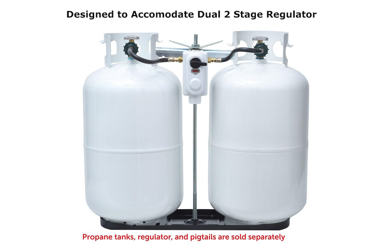 Flame King Propane Tank Rack, Holds Two 30 lb Gas Bottle, Steel - KT30MNT