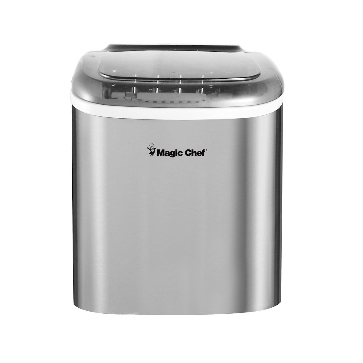 Magic Chef Ice Machine, 8.7 in Width x 11.4 in Height x 11.6 in Depth Overall Dimension, Produces Up To 27 lb Ice Per Day, Stainless Steel - MCIM27ST