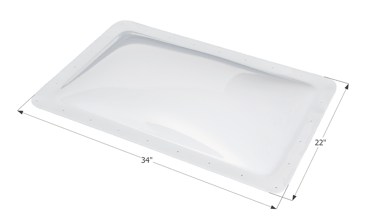 Icon Skylight, 4 in High Bubble Type Dome, For 30 in Length x 18 in Width Opening, 34 in Length x 22 in Width Flange - 01855