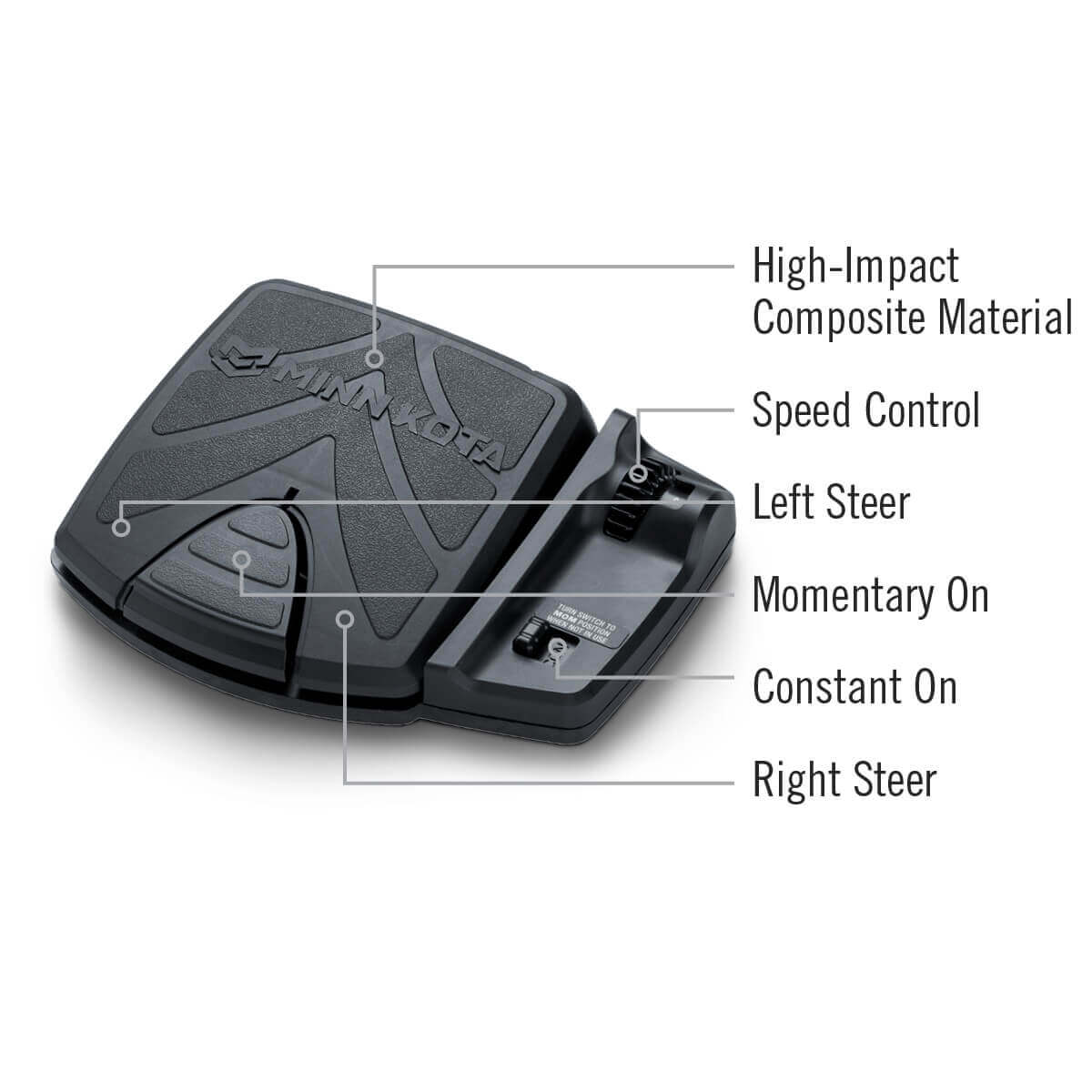 Minn Kota Trolling Motor Foot Switch, 0 degree Tilt Angle, Black - 1866070