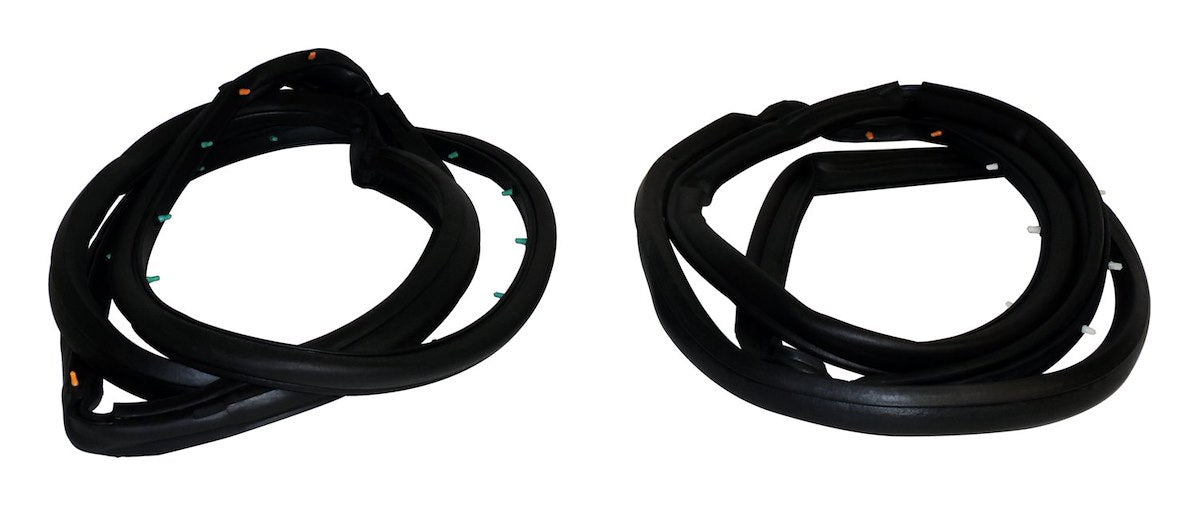 Crown Automotive Door Weather Strip, Full Steel Door Strip, Black, Set of 2 - 5017462K