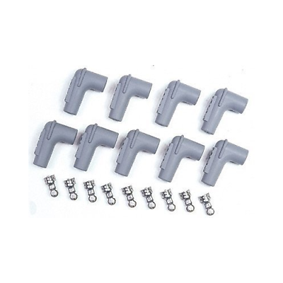 MSD Ignition Spark Plug Boot, 90 degree, Fits 8-1/2 Millimeter Wires, 9 Boots and 9 Terminals - 8850