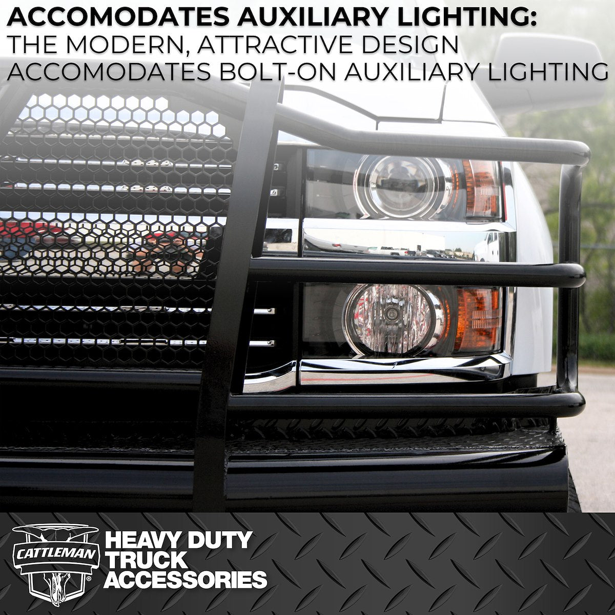 Cattleman HD Bumper, With 2 in Receiver Hitch, Glossy Powder Coated Black Steel - 2370PRSA
