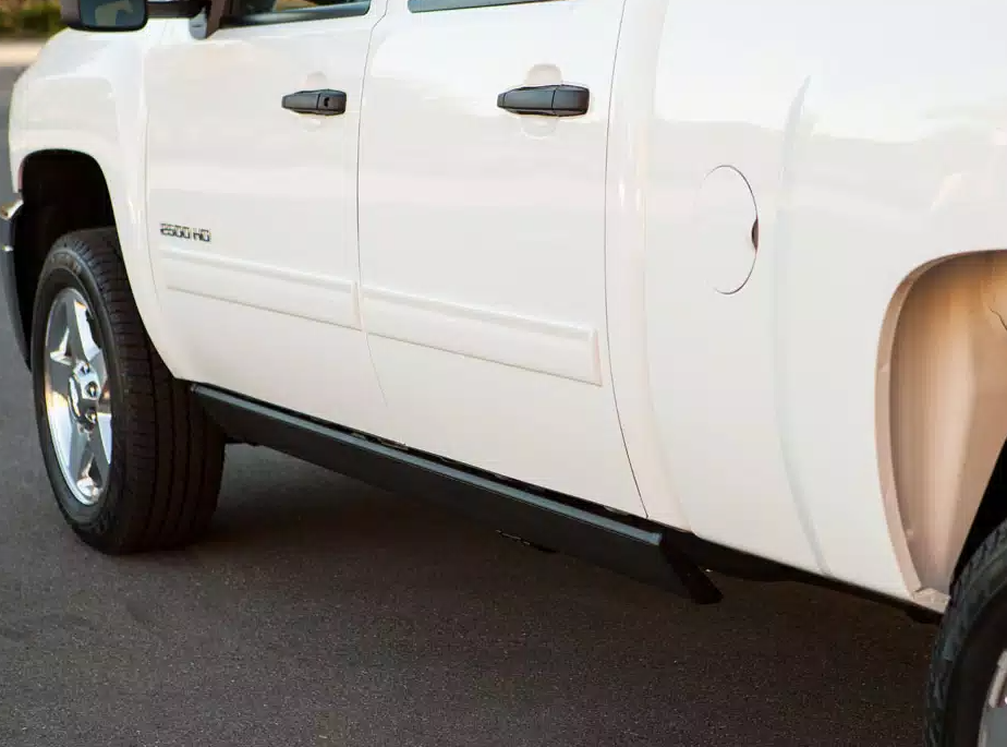 AMP Research Running Board, Textured Powder Coated, Black, Die Cast Aluminum - 75113-01A