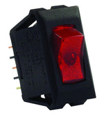 JR Products Multi Purpose Switch, 12 V, 1.125 in x 0.550 in Cutout, 1.120 in x 0.547 in (Switch) - 12525