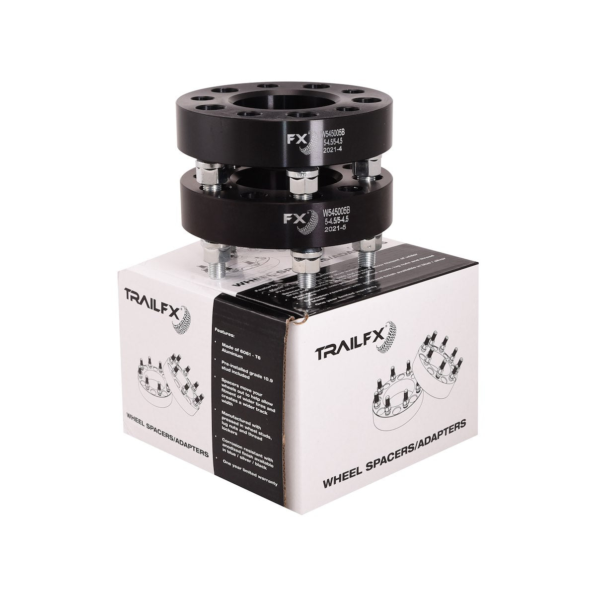 FX Wheels Wheel Spacer, 5 x 114.3 Millimeter/5 x 4.50 in Bolt Pattern, 1-1/4 in Thickness, 71.50 Millimeter Hub Size, Set Of 2 - W545005B