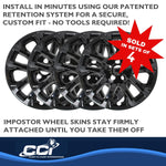 Coast2Coast Wheel Skin, 17 in, 5 Double Spokes, Gloss Black, Set Of 4 - IMP457BLK