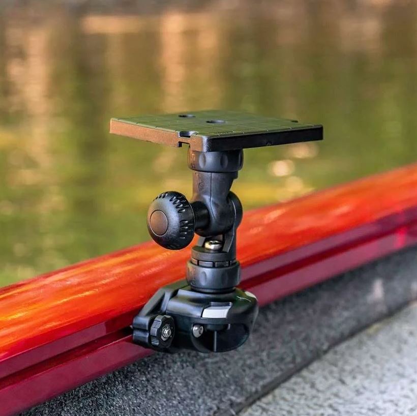 Railblaza Fish Finder Mount, Friction Joints/Adjustable 15 degree Increment, 3 Axis Mount, Black - 02-4140-11