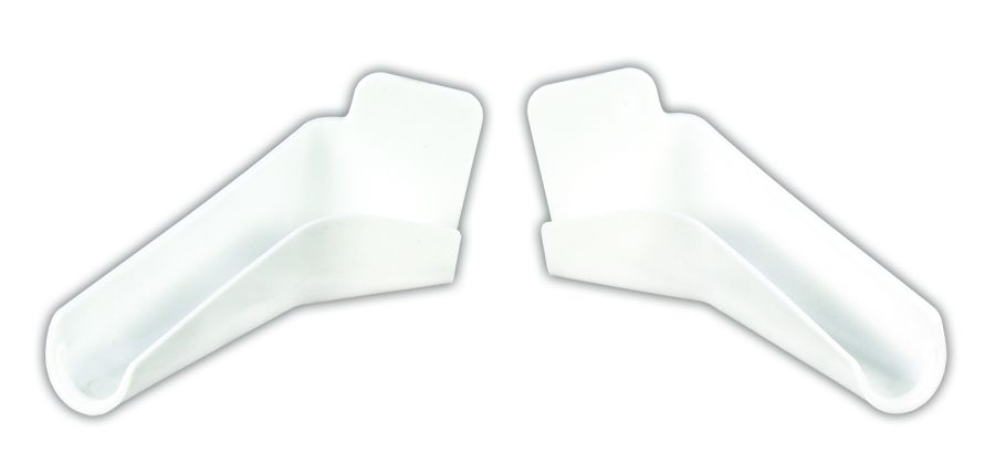 JR Products Drip Rail Gutter Spout, Fits Gutter Rails Up To 1-1/16 in Wide, Polar White, Set Of 2 - 655-PW-A