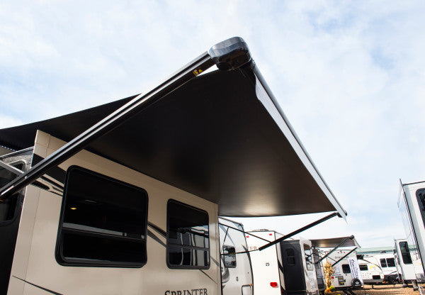Lippert Awning, 21 ft Length x 8 ft Extension, Black Solid, Black Weather Guard - V000313884