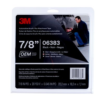 3M Multi Purpose Tape, 7/8 in X 60 ft, Black - 06383