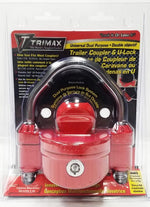 Trimax Locks Trailer Hitch Lock, Fits 1-7/8 in/2 in And 2-5/16 in Couplers, Red, Steel Shackle/Die Cast Body - UMAX25D