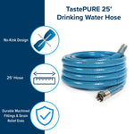 Camco Fresh Water Hose, 5/8 in Internal Diameter, 25 ft Length, 100 PSI Working Pressure - 22833