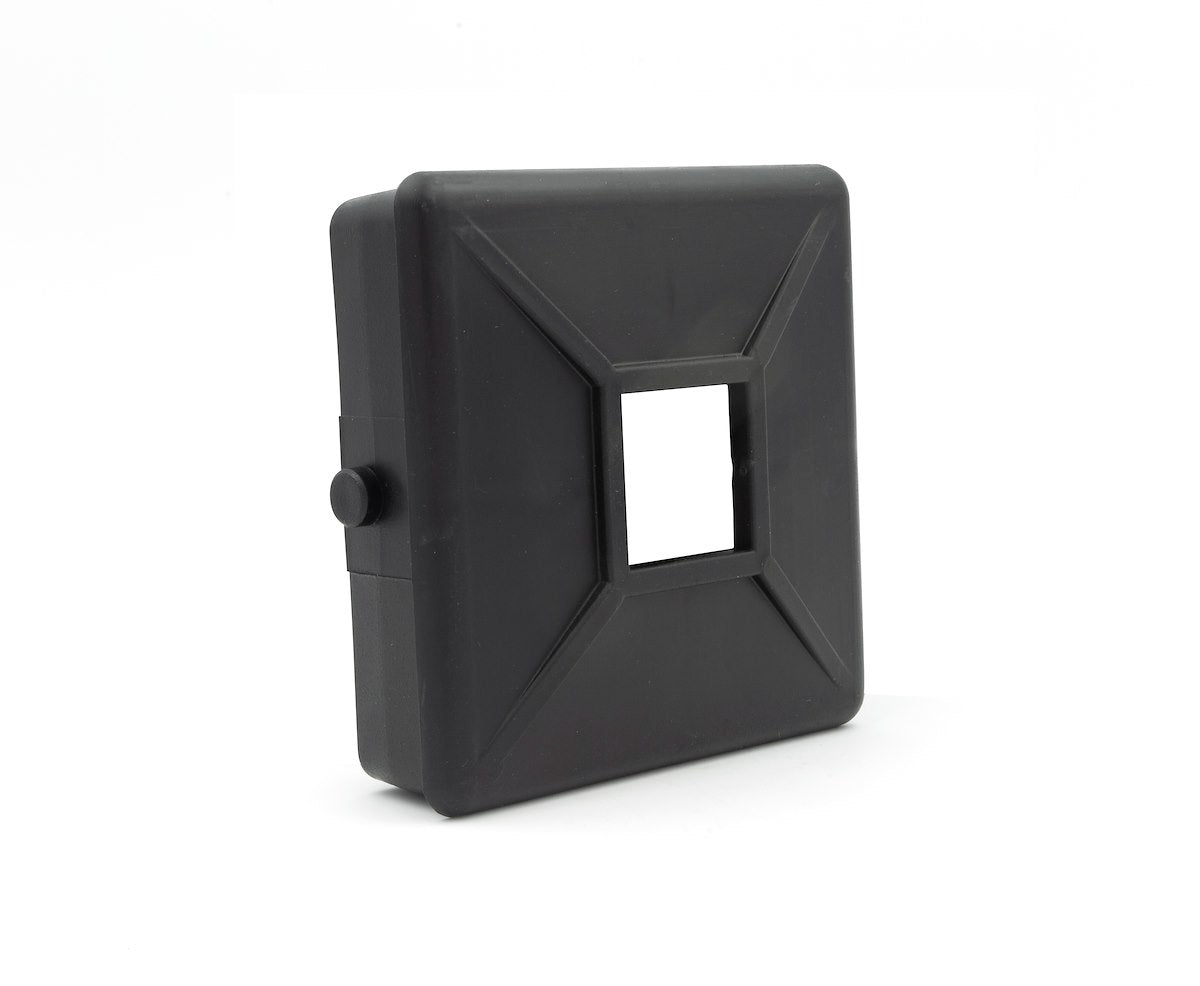 B&B Molders Sewer Hose Storage Carrier Cap, Use With 4 in Square Sewer Hose Bumper, Black, 3-3/4 in Collar - 94160