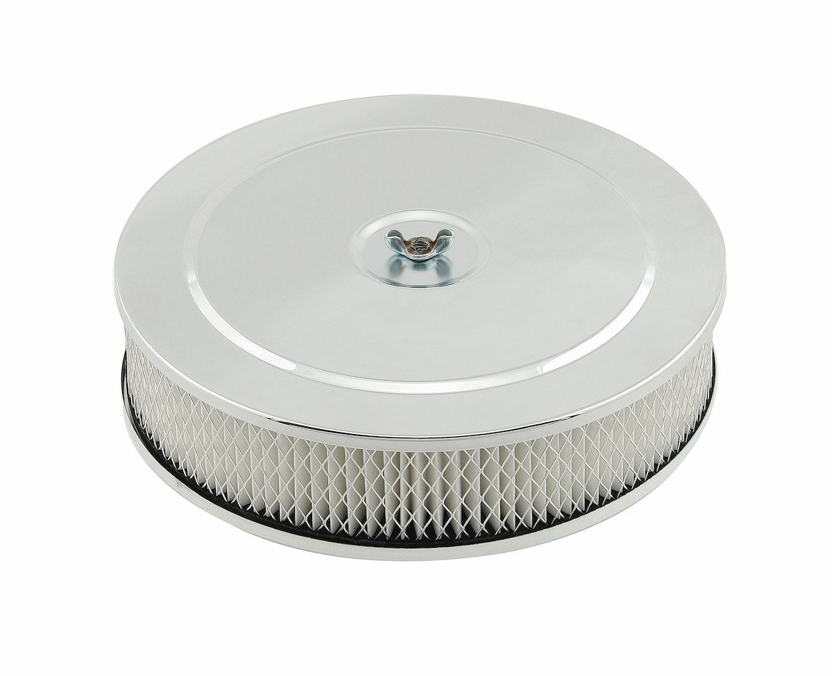 Mr. Gasket Air Cleaner Assembly, Fits 2/3/4 Barrel Carburetors, 5-1/8 in Flange, 9 in Diameter X 2 in Height - 1487