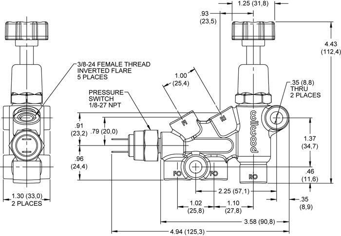 Wilwood Brakes Brake Proportioning Valves 260-11179 product image 2