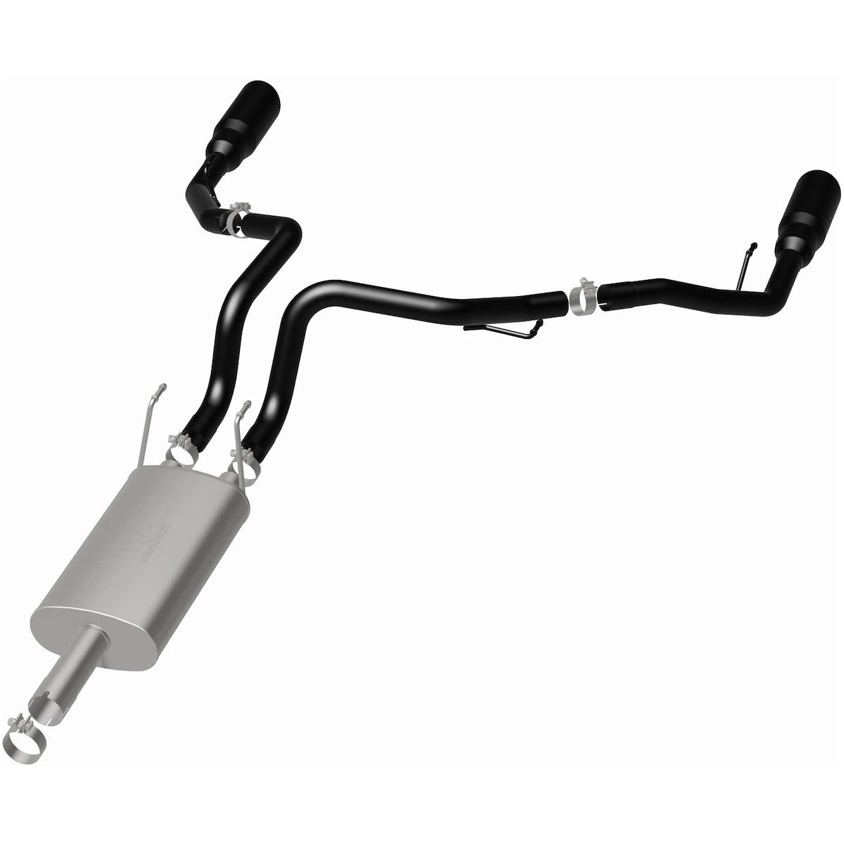 MagnaFlow Exhaust System Kit, Stainless Steel, 3 in Pipe Diameter, 5 in Black Stainless Steel Tips - 15363