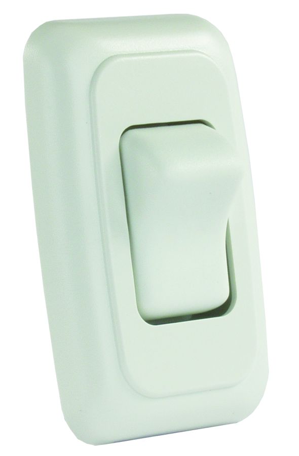 JR Products Multi Purpose Switch, 1.625 in x 1.250 in Cutout, White - 12005