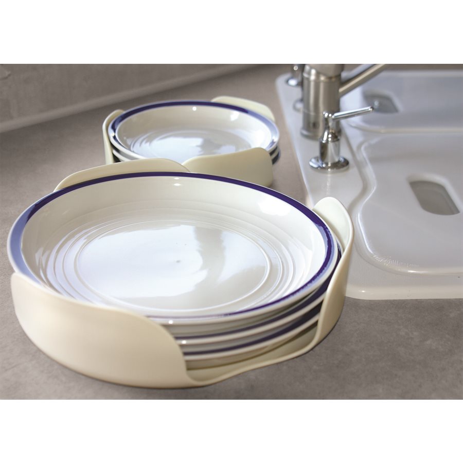 Camco Plate Holder, One For 7-1/4 in Plates and One For 10-1/4 in Plates, Bright White - 43601