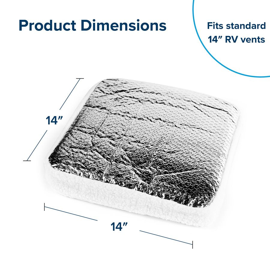 Camco Roof Vent Insulation, For 14 in x 14 in Vents, 3 in Foam With Reflective Backing - 45192