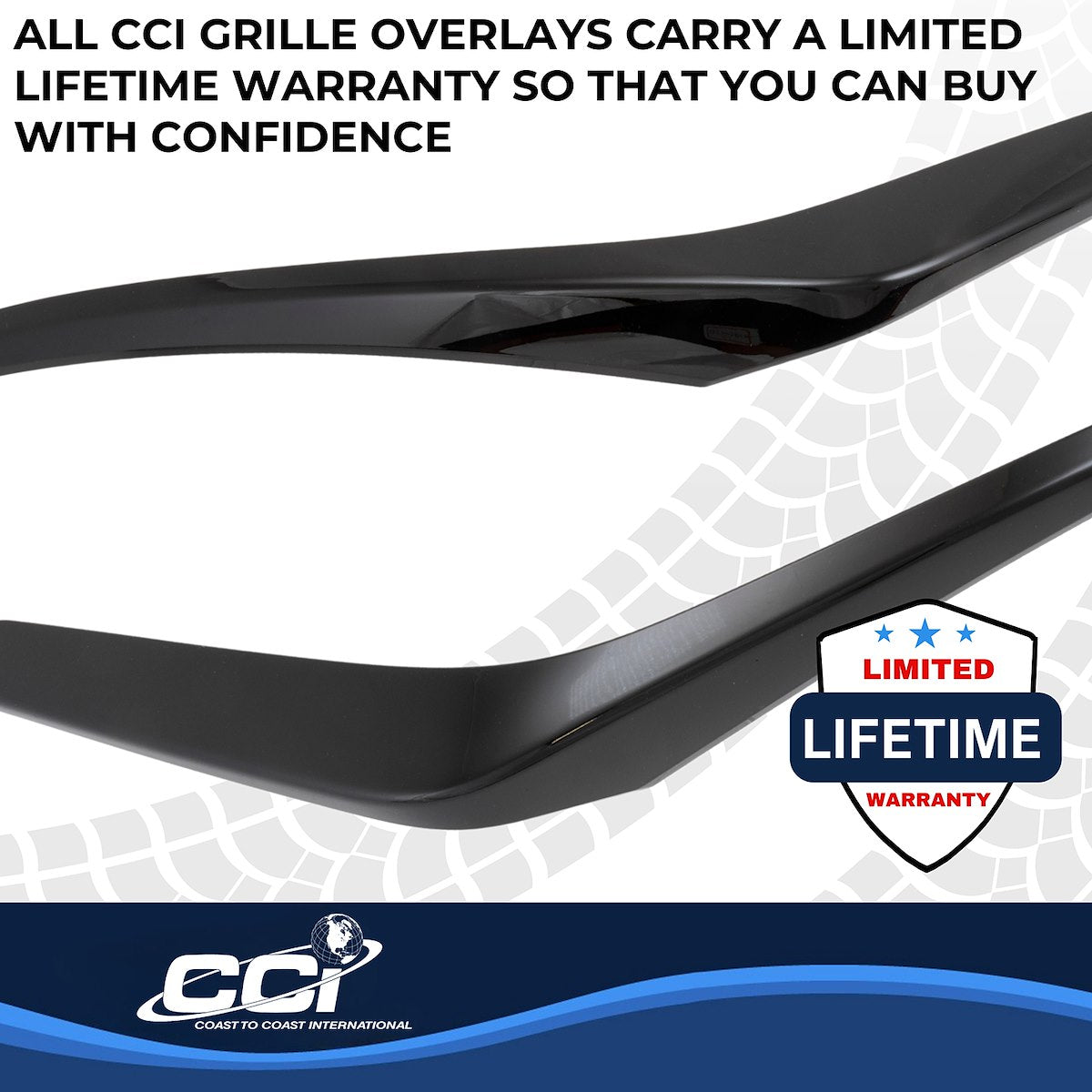 Coast2Coast Grille Insert, 2 Piece, Gloss Black - GI207BLK