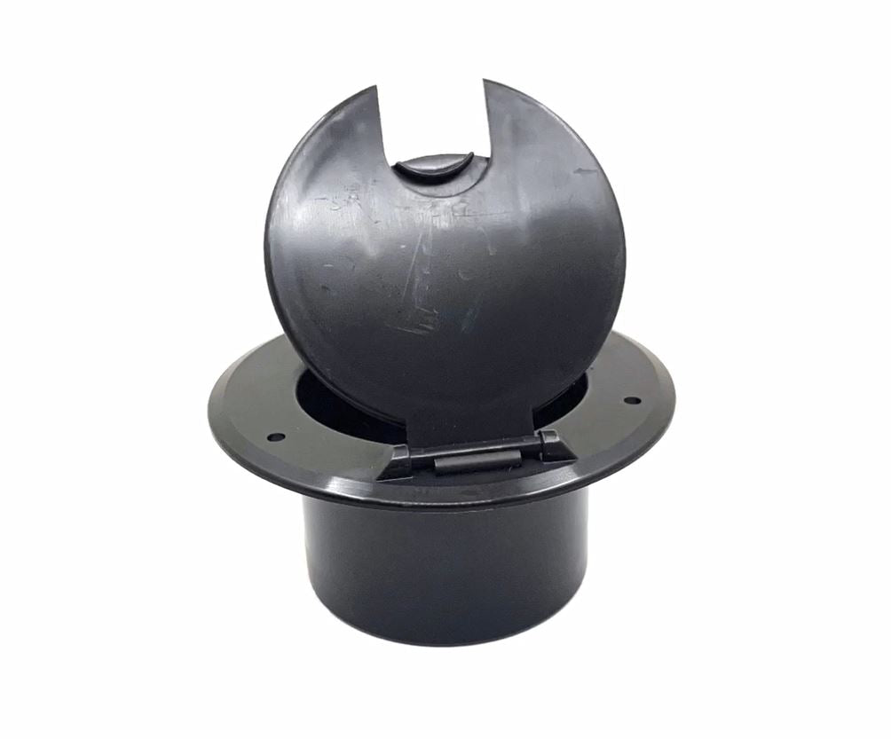 JR Products Electrical Cord Hatch, 3-1/2 in Cutout Dimension, 5-1/8 in x 2-3/8 in, Accepts Up To 30 amp/50 amp Cords - 541-3-A