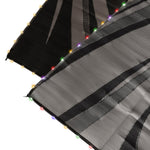 Faulkner Patio Mat, 12 ft Length x 9 ft Width, Reversible Black/Gray Fabric, Solar Powered Multicolor Or White LED Lights - 53024