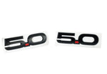 Ford Performance Emblem, For Mustang 5.0, With Right and Left Side 5.0 Emblems, Black 5/Red Point/Black 0, Set Of 2 - M-1447-M50AB