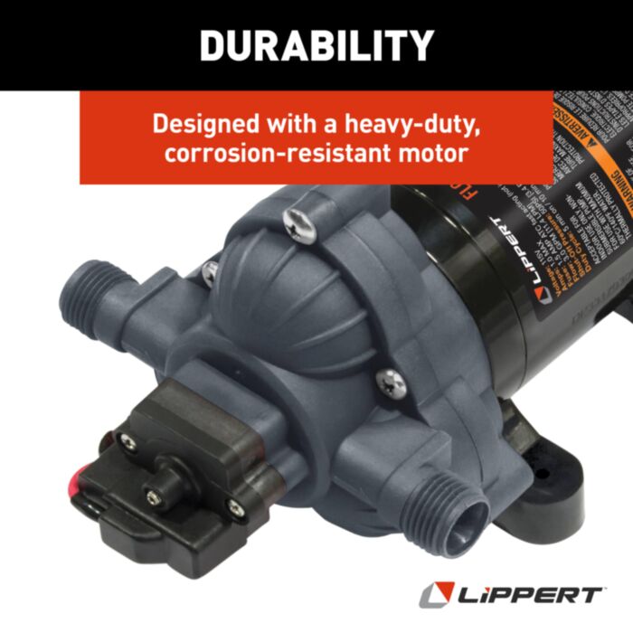 Lippert Fresh Water Pump, 3.2 gal Per Minute, 45 PSI, 115 V/6 Max amp - 689054
