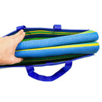 Camco Patio Mat, 9 ft x 6 ft, Blue/Green Stripes - 42814