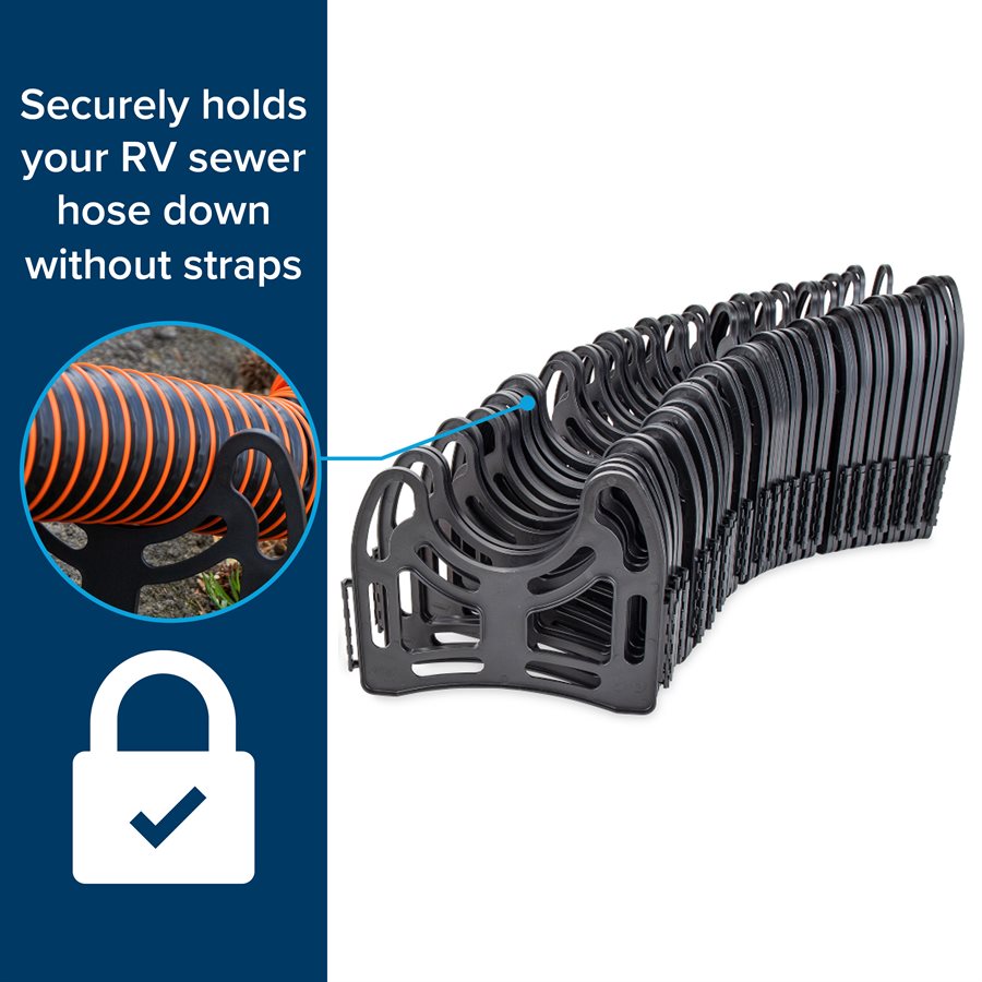 Camco Sewer Hose Support, Holds 20 ft Hose, Black - 43051