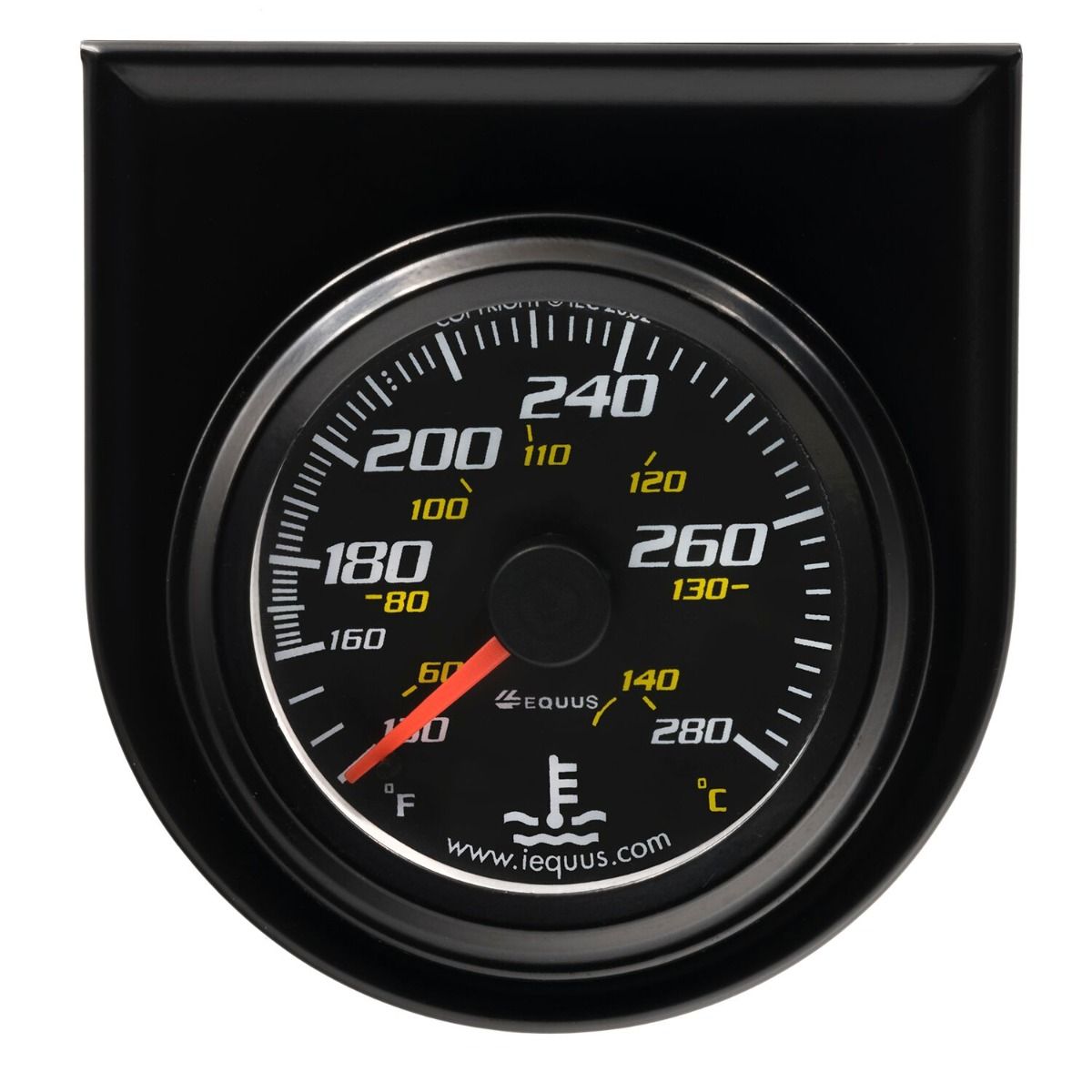 Equus Gauges Gauge Water Temperature, 6000 Series, 2-1/16 in, 130-280 Degrees F - E6242