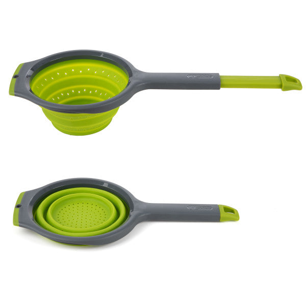 Progressive International Kitchen Strainer, Collapses To 1 in Thickness, 1.5 qt Capacity, With 10 in Expand Handle - PS-3508