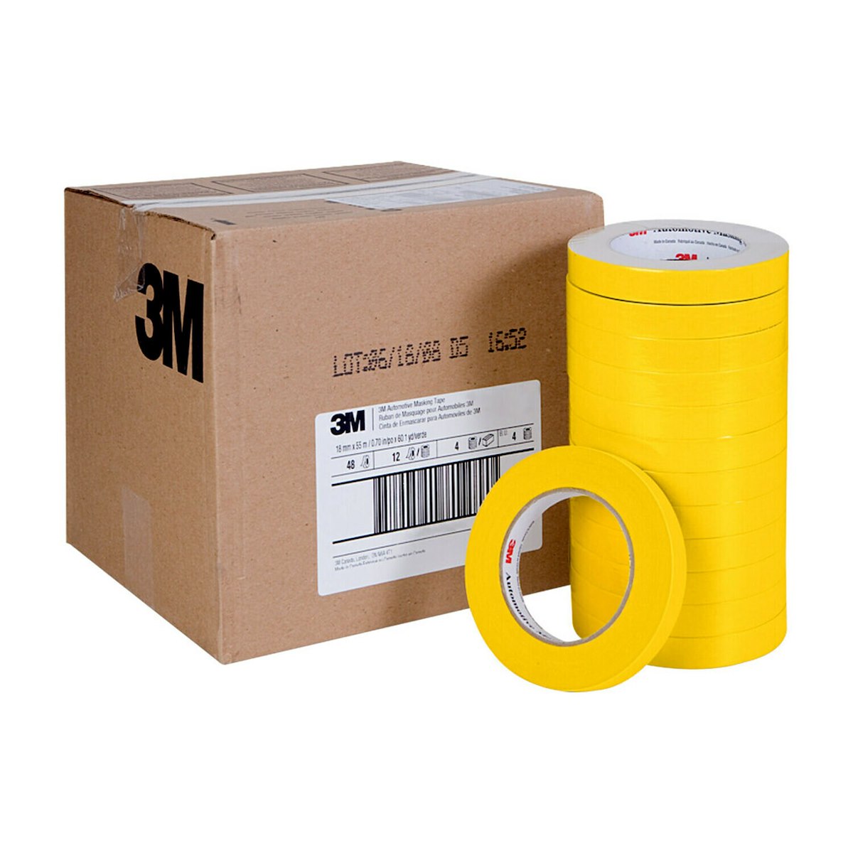 3M Masking Tape, 0.7 in Width x 60 Yards Length - 06652