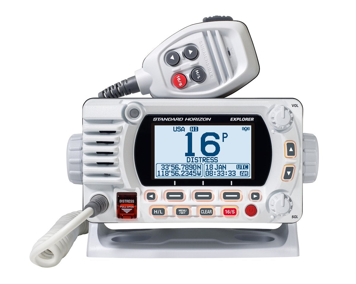 Standard Horizon VHF Radio, 25 Watts, White, NMEA 0183 Connectivity - GX1850W