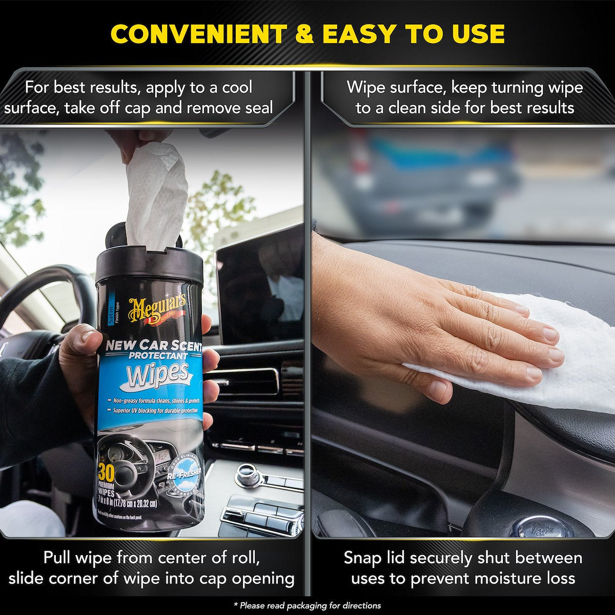 Meguiars Interior Cleaner, 25 Wipes Can - G4200