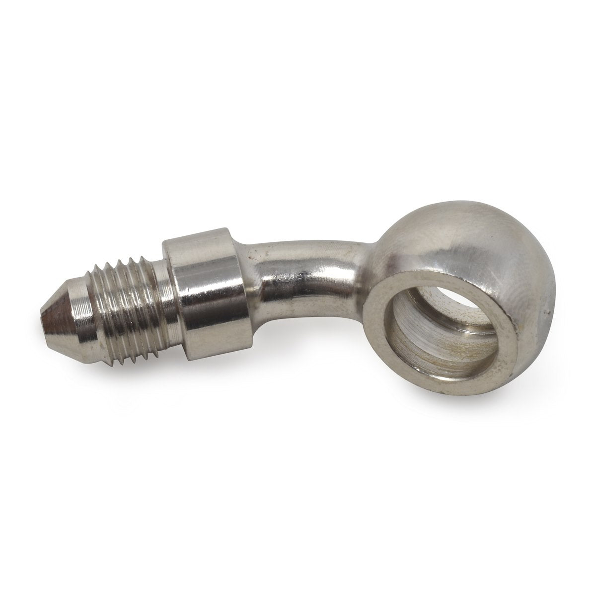 Russell Automotive Banjo Fitting, -3 AN SAE End With 35 degree Bend, 10 Millimeter Bolt Hole, Aluminum - 640511