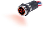 Blue Sea Push Button Switch, 15 amp, Backlite Blue When Off And Red When On, Stainless Steel - 4180-BSS