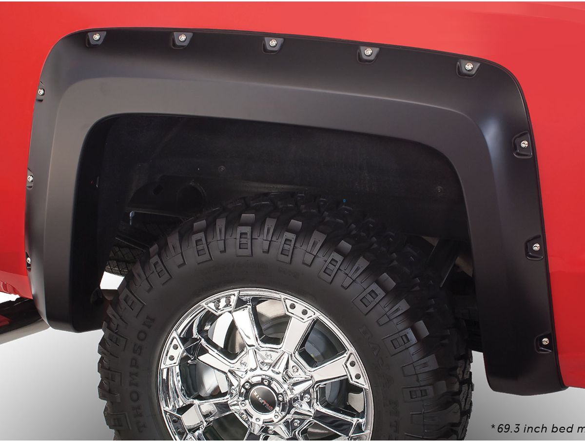 Husky Liners Fender Flare, 2 in Front/1-3/4 in Rear Tire Coverage, Matte Black, 6-1/2 in Flare Height, Set Of 4 - 2804957