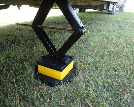 SnapPad Leveling Jack Foot Pad, 14 in Octagon, 1-1/8 in Thickness, Black - BASE1