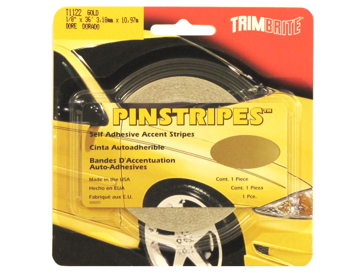Trimbrite Pinstripe Tape, 1/8 in Solid Stripe, 36 ft Length - T1122