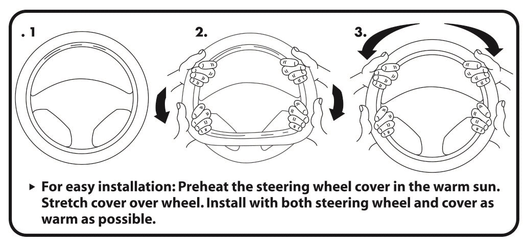 Plasticolor Steering Wheel Cover, Elite Series, For 14-1/2 To 15-1/2 in Wheels, Black - 006624R01