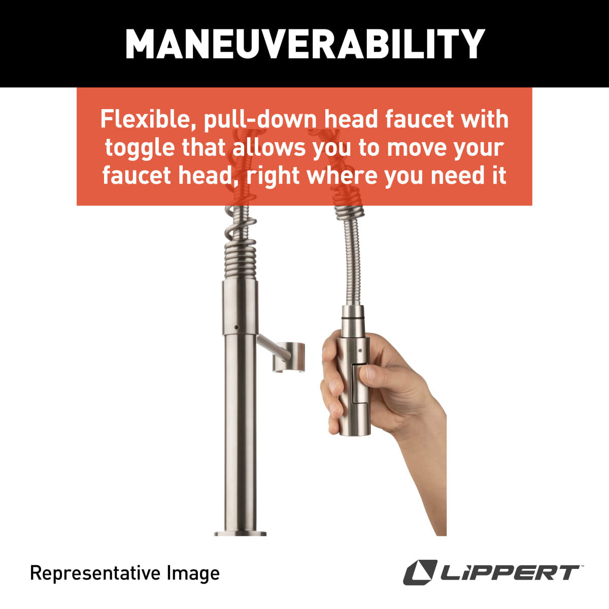 Lippert Faucet, Stainless Steel - 719323