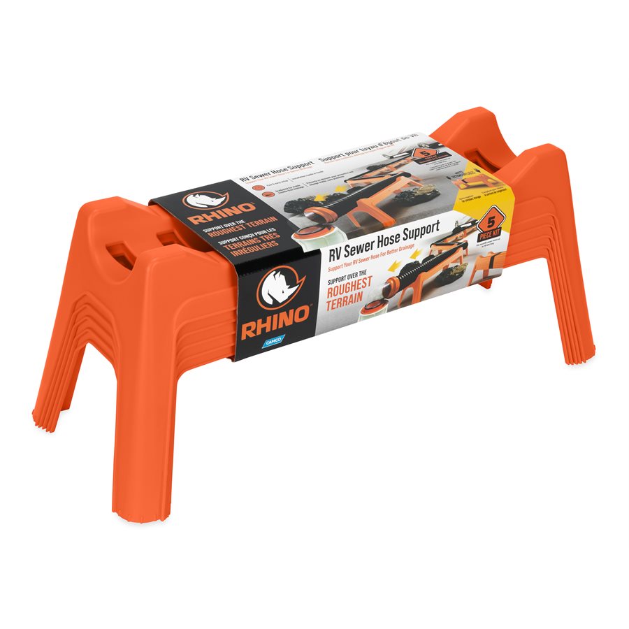 Camco Sewer Hose Support, With 5 Graduated Height Sections From 8-1/2 in To 10-1/2 in, Set of 5 - 43072