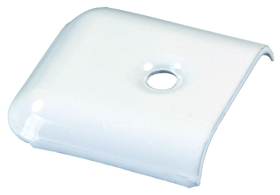 JR Products Side Molding End Cap, 1-1/4 in Length x 1-3/8 in Width x 1/4 in Depth, Polar White, Set Of 4 - 49655