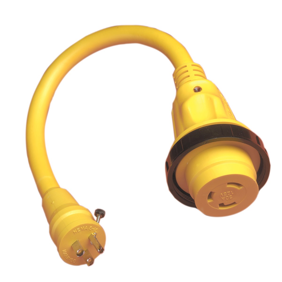 Marinco Power Cord Adapter, 15 amp, 20 in Length, With LED Power-On Indicator And Thumbgrip Locator End - 104SPP