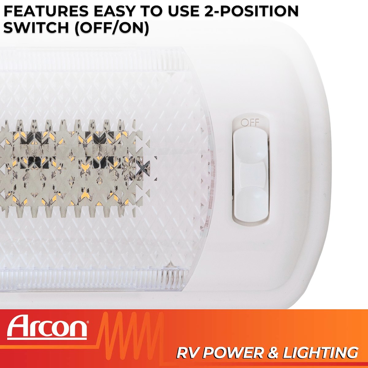 Arcon Interior Light - LED, 7-1/4 in Length x 4.95 in Width, Soft White SMD LED, 12 V - 20711N